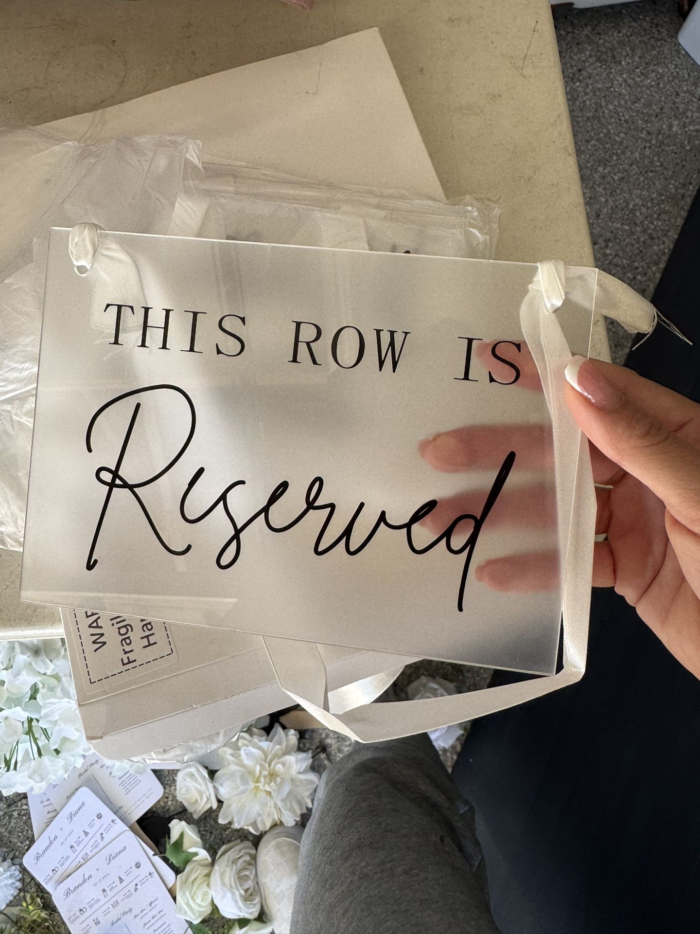 Reserved Row Acrylic Sign