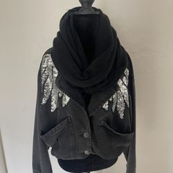 BP. Nordstrom Black Chunky Knit Infinity Scarf - One Size