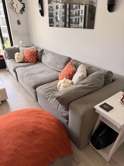 Gray Goose-Down Cloud Couch