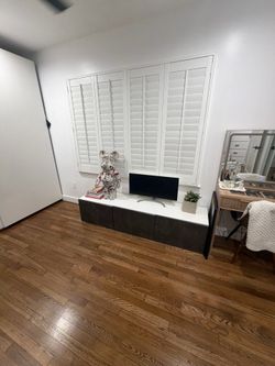 IKEA besta tv bench with Grey doors