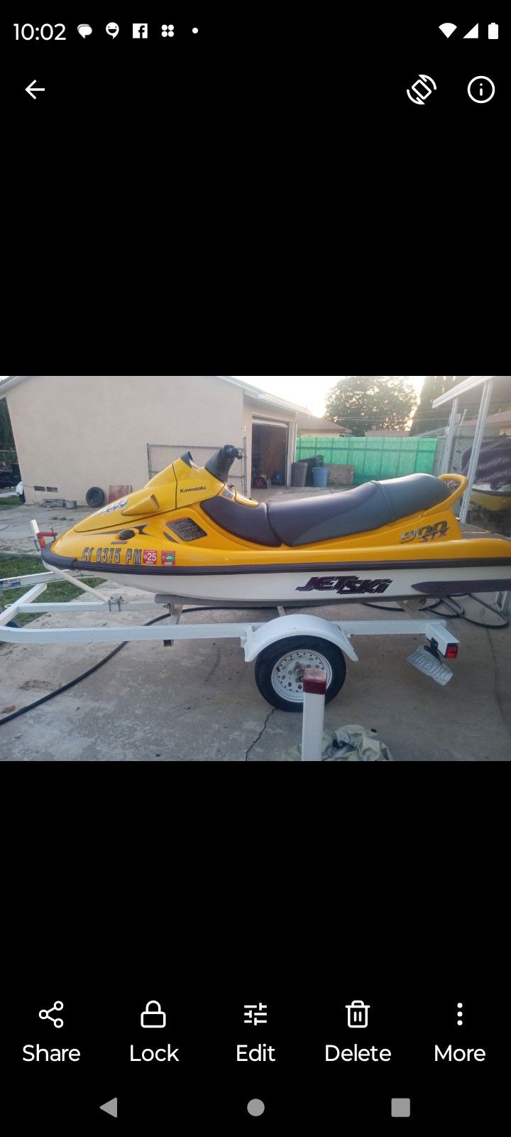 SEADOO JET SKI KAWASAKI STX 900 WITH FRESH 1100 TRIPLE INSTALL 00 HOURS BEAUTIFUL INSIDE AND OUT 2025 TAGS WITH TRAILER 2900