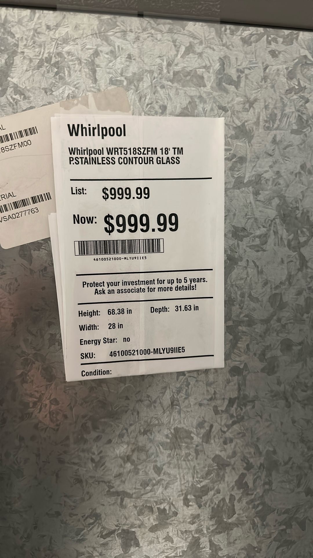 Whirlpool Fridge (see Label)