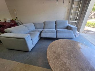 Dusty blue reclining sectional
