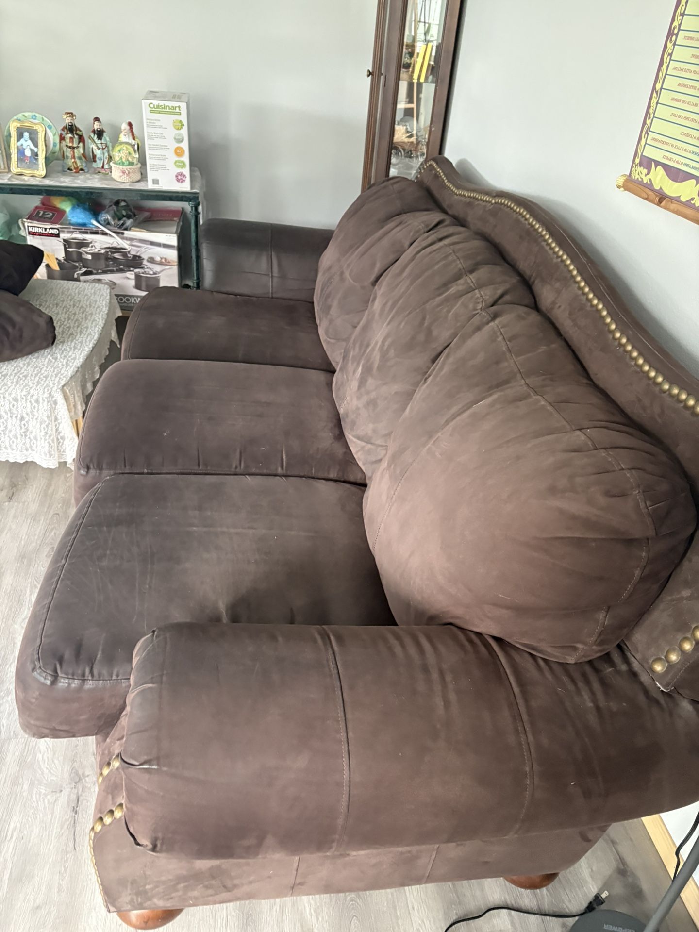 FREE Suede Sofa And Loveseat 