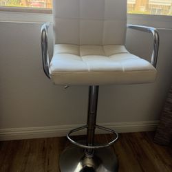 3 Leather Bar Stool  With Stainless Steel. 