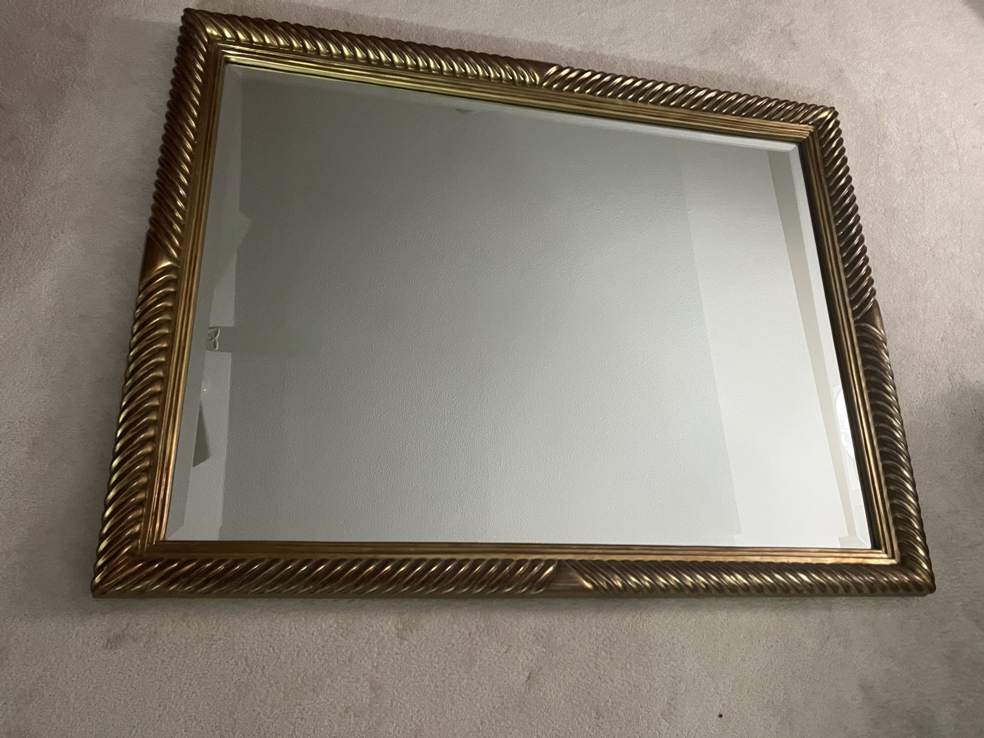 Beveled Gold Frame Mirror