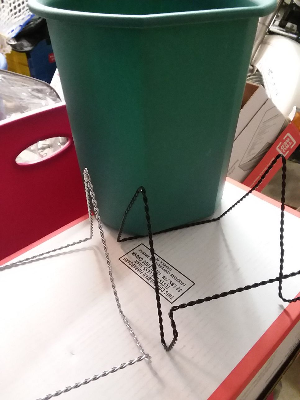 Wastebasket and 2 frame holders
