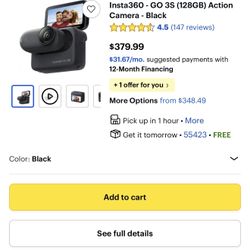 Insta 360 Go 3s Black 