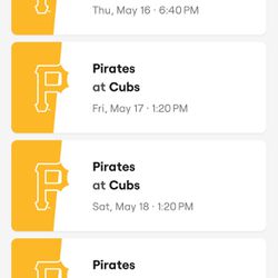 Cubs Vs Pirates- May 16-19