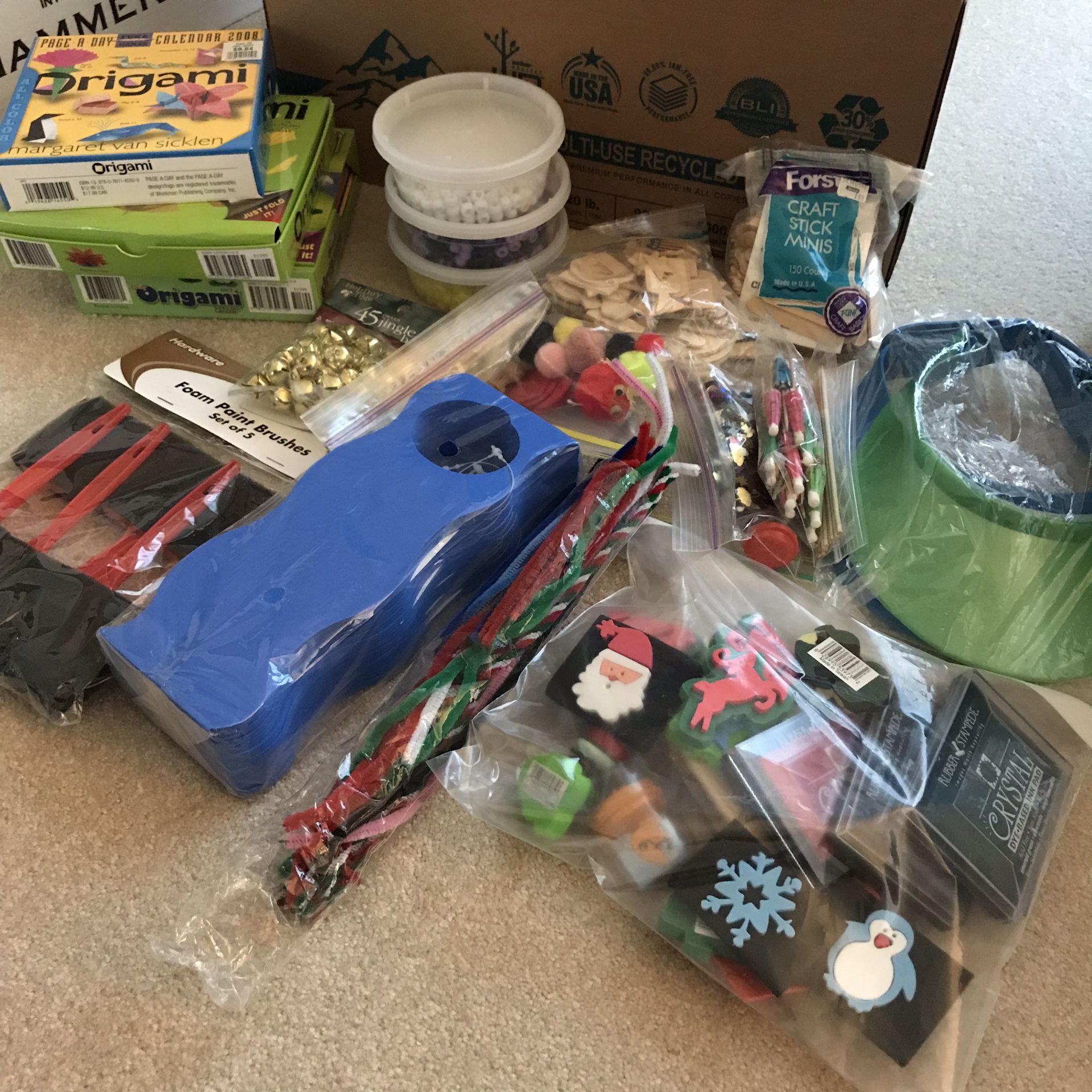 Big box of arts and crafts supplies like new