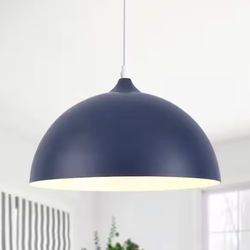 Danialah Blue Metal Dome Pendant Light ZJD00062-1-BL New Open Box