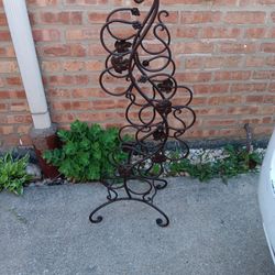 41" Heavy Duty Wrought Iron Wine Rack 12 Bottle Holder 