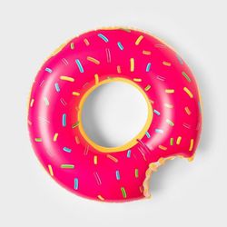 Strawberry Donut Pool Float Bright Pink 