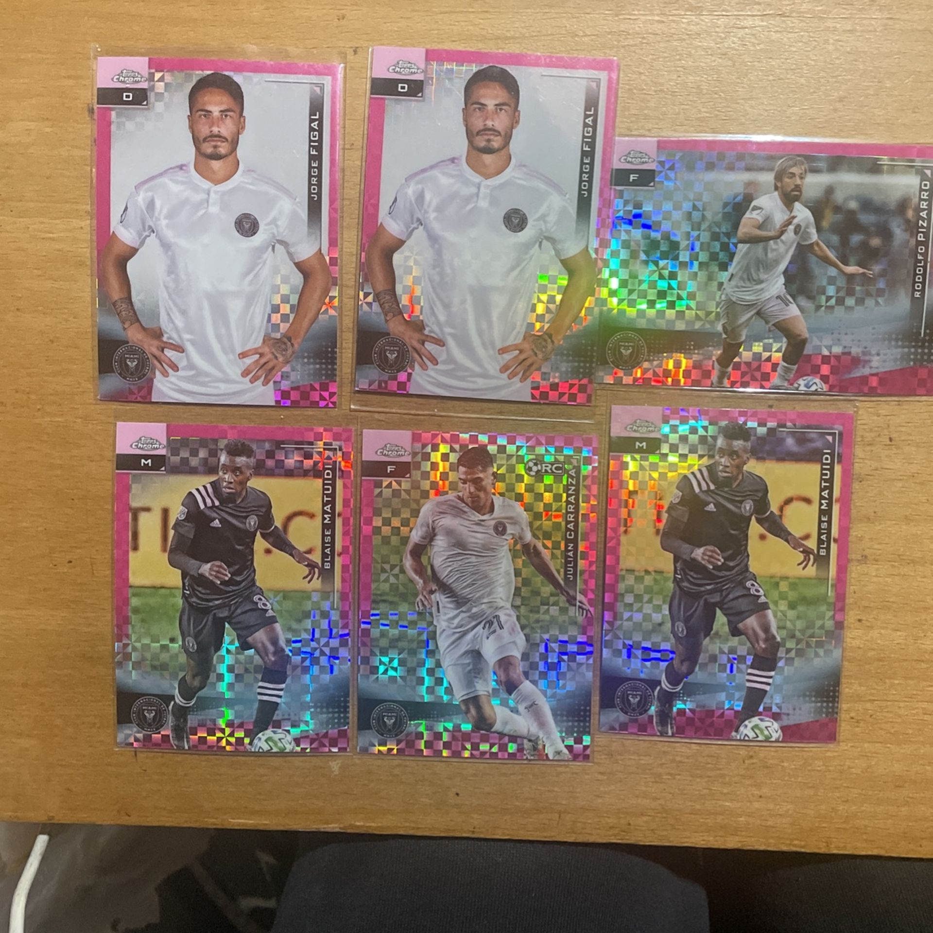 TOPPS Pink XFRACTOR 6 CARD LOT