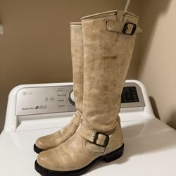 Frye buckled boots sz 6 khaki color barely worn 