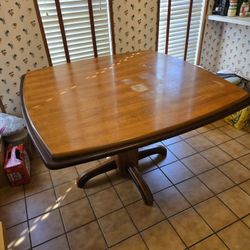 Solid and Study Wood Table with Nice Feet, 48"×48", 31" Tall.  