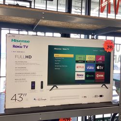 Hisense Roku Tv 43” Smart Tv Brand New 