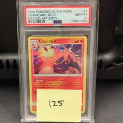 2018 Pokémon Sun And Moon Charizard Holo Dragon Majesty PSA 10