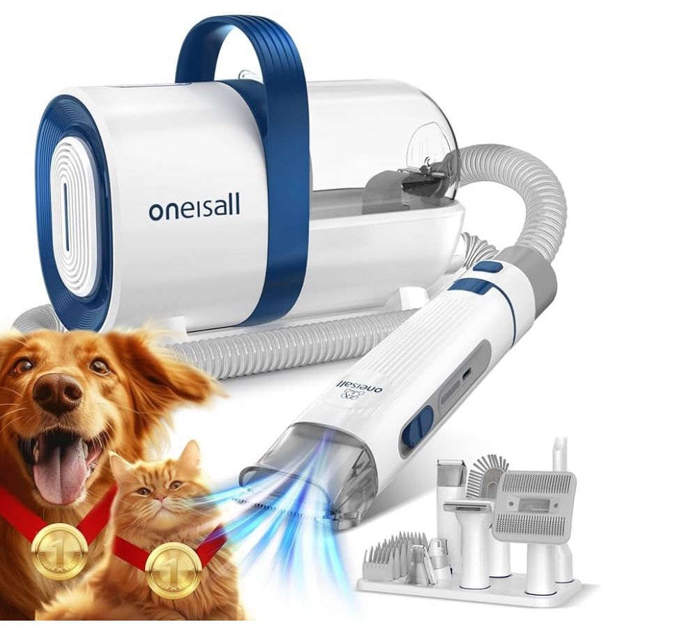 Oneisall Dog Hair Vacuum & Dog Grooming Kit, L