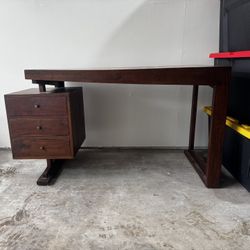 Unique Mid-Century Style Desk With Stunning Inlay