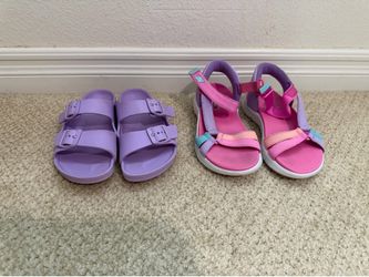 Girls Size 12 Sketchers and Birkenstock Sandals