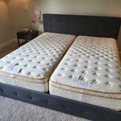 Saatva Split King Bed Luxury Firm 2 Twin XLs 