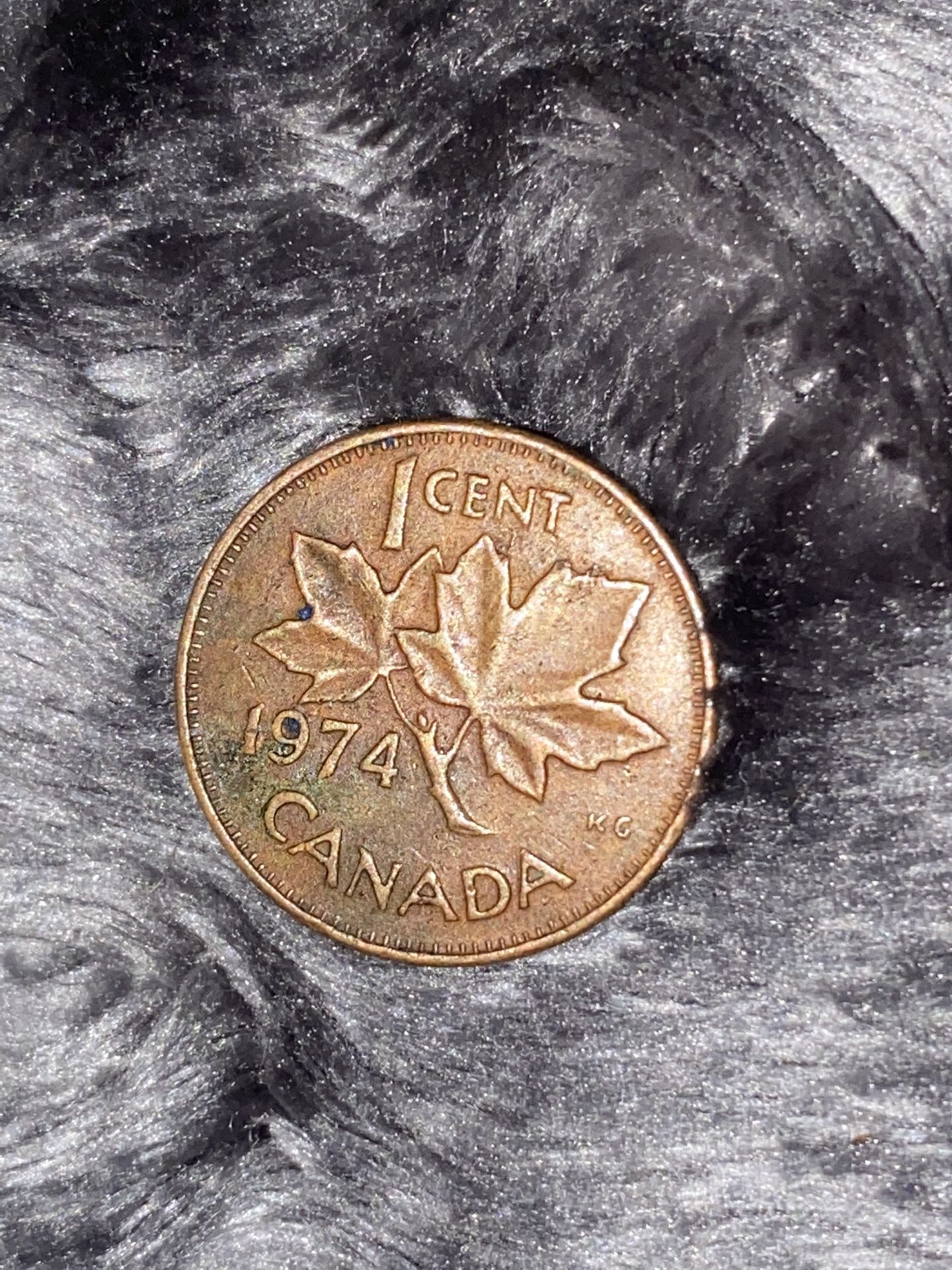 1974 Canadian Penny Coin 
