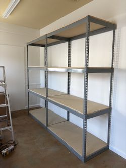 4 Tier Shelving 48 in W x 24 in D American Made Used Heavy Duty Steel Boltless Storage Rack Delivery Available
