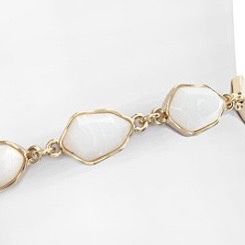 White Stone Adjustable Gold/Toned Bracelet, Brand New