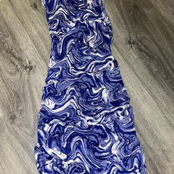 marble blue dress