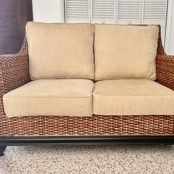 Boca Rattan Sofa in Royal Oak Brown