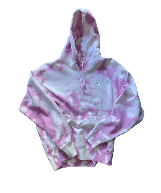 Pink custom bleached hoodie size large