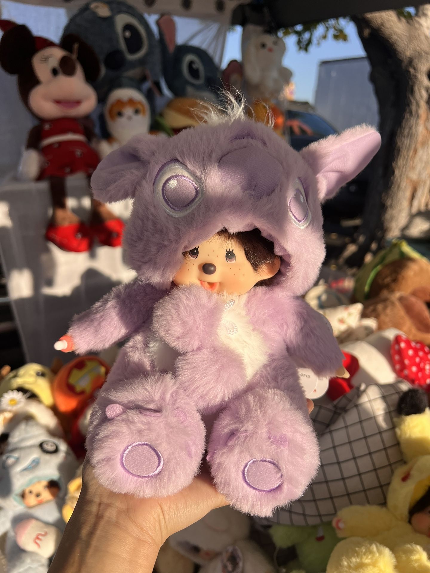 Monchhichi Purple Outfit Plush Doll 20cm One of a Kind