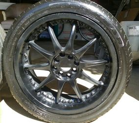 Rims black 18x7.5 it 4 lungs universals lenso 225/45/r18