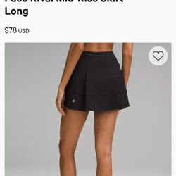 Lululemon Black Tennis Skirt 