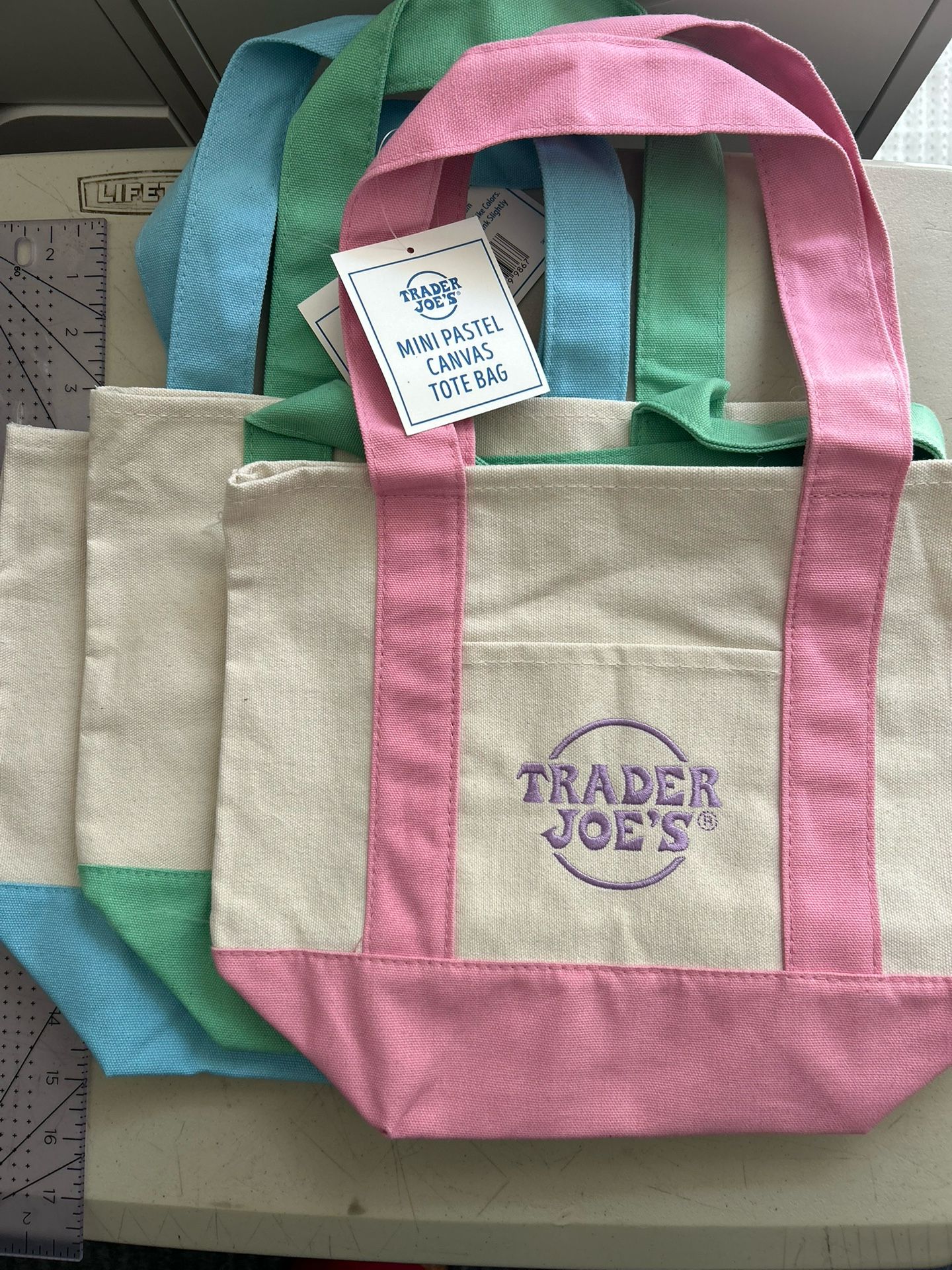 Trader Joes Mini Canvas Tote Bags