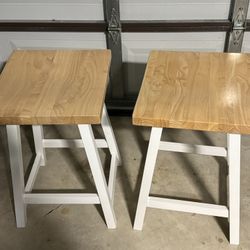 Wooden Counter Stools (2) Pair