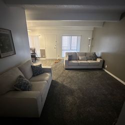 White/Beige couch set