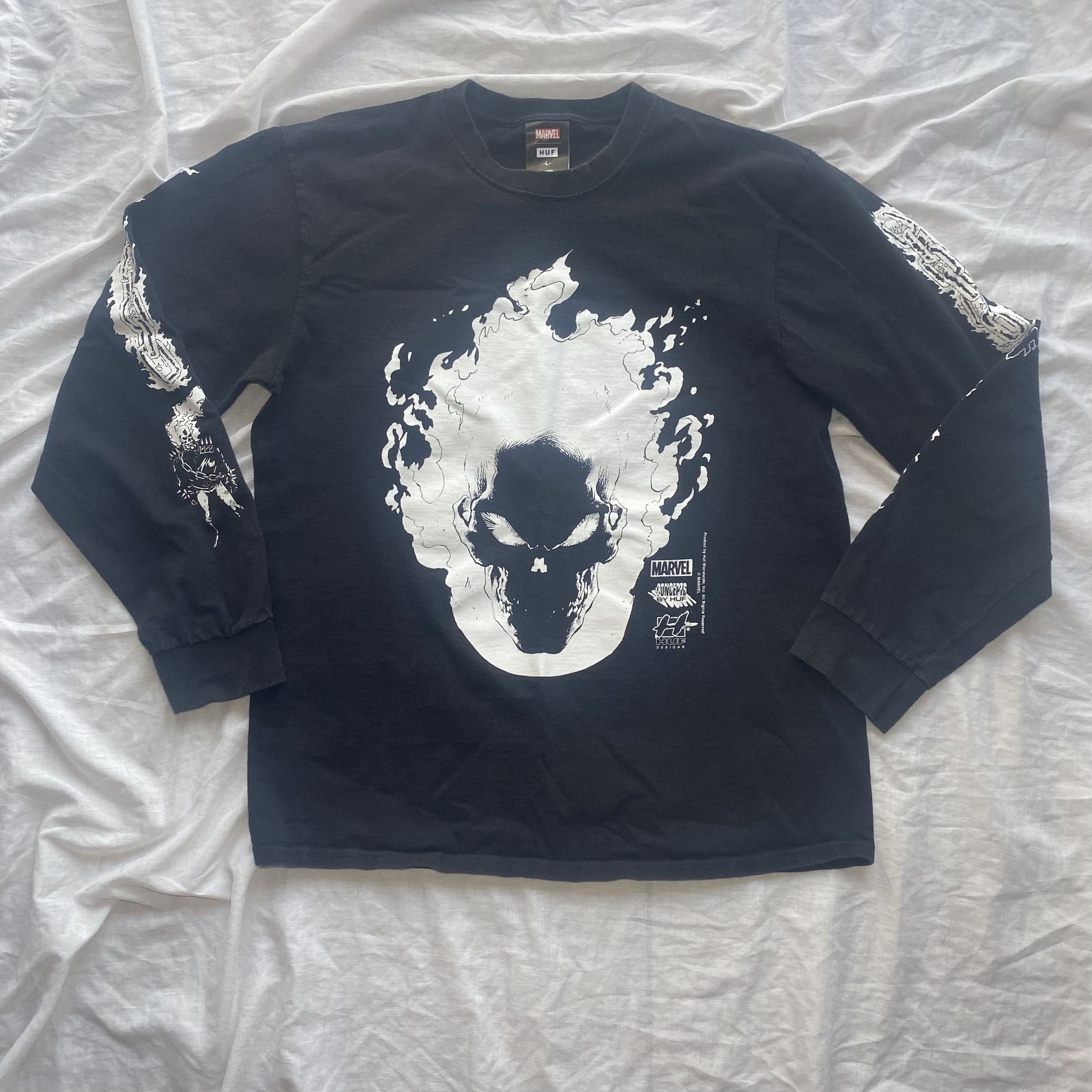 HUF x Marvel Ghost Rider LS Lifestyle T-Shirt Men black/white Size Large