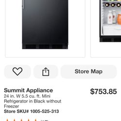 Summit Appliance 24 in. W 5.5 cu. ft. Mini Refrigerator in Black without Freezer