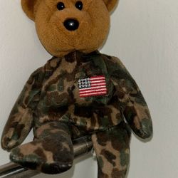Ty Beanie Baby - HERO the USA Army Military USO Bear