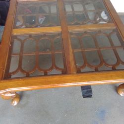 Glass Wood Living Room Table