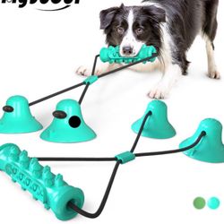 Multifunction Dog Rope Ball Double Suction Cup Chew Dog Toy Toothbrush Molars Rubber Treat Ball Training Pet Supplies