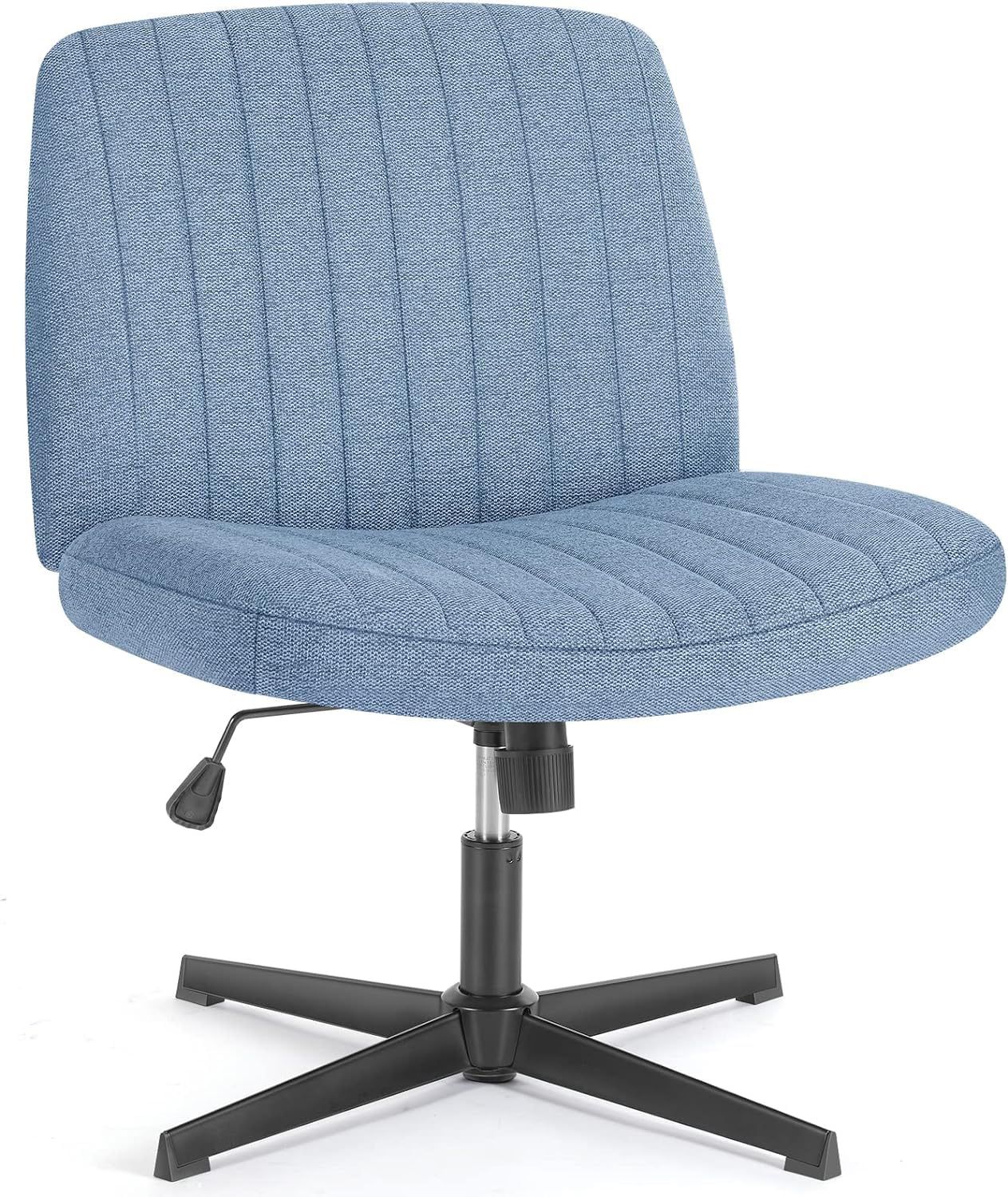 Criss Cross Legged Office Chair, Armless Wide Seat No Wheels
