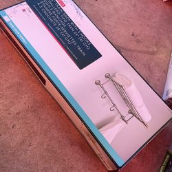 Delta 24 in. W Towel Shelf with 3-Towel Hooks in Brushed Nickel