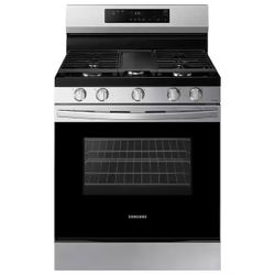 Samsung 6.0 cu. ft. Smart Freestanding Gas Range with Integrated Griddle in Stainless Steel