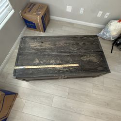 Rustic Wood Coffee Table with Storage