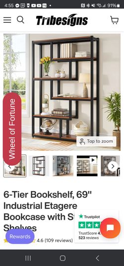 3 Count Multi-tier Industrial Look Book Cases