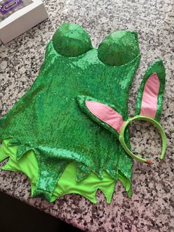 Green Sequin Costume with Ear Headband Bunny/ Fairy