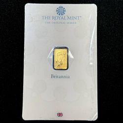 GOLD GREAT BRITAIN 1 GRAM .9999 FINE BRITANNIA SEALED ASSAY BAR THE ROYAL MINT